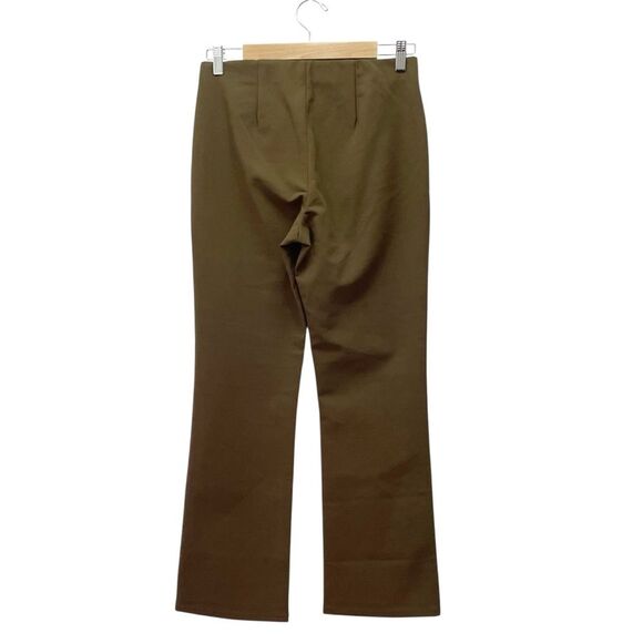 Vince Dark Olive Cropped Kick Flare Pants Size Medium Stretch Work Career Casual - Picture 3 of 10